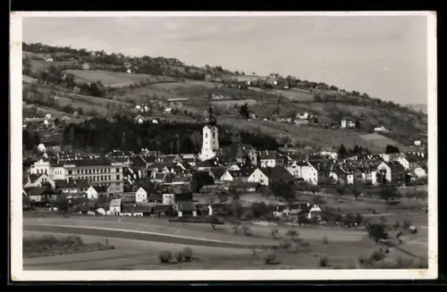 AK Hartberg /Steiermark, Ortspanorama mit Kirche