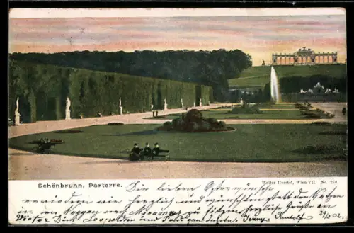 AK Wien, Schönbrunn, Parterre mit Gloriette
