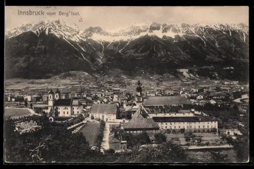 AK Innsbruck, Blick vom Berg Isel auf die Stadt