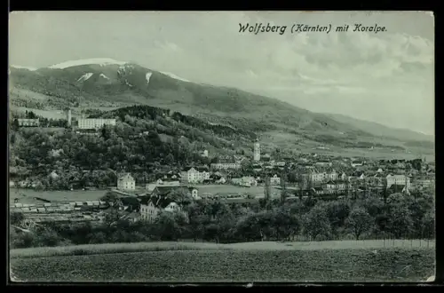 AK Wolfsberg /Kärnten, Gesamtansicht mit Koralpe