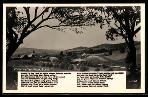 AK Vorderweissenbach /O.Oe., Ortspanorama mit Landschaft