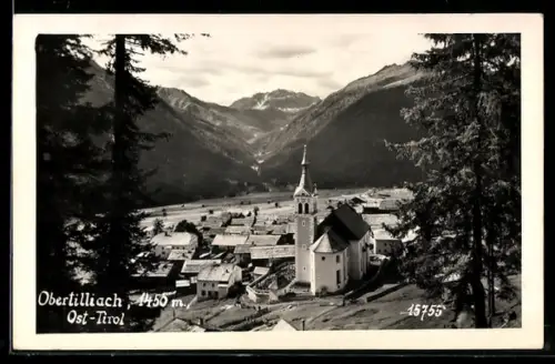 AK Obertilliach /Ost-Tirol, Ortsansicht mit Kirche