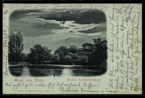 Mondschein-AK Wien, Prater, Constantinhügel