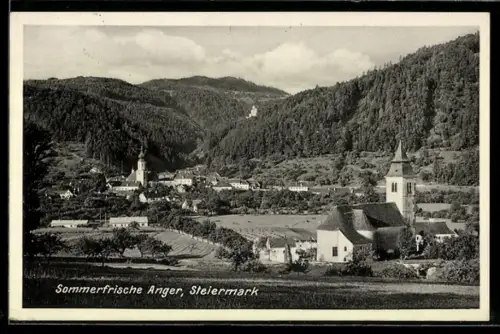 AK Anger /Steiermark, Ortsansicht mit Umgebung