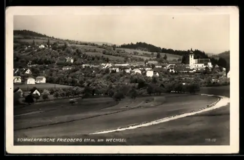 AK Friedberg am Wechsel, Ortspanorama mit Umgebung
