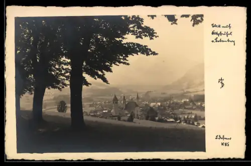 AK Kitzbühel, Ortspanorama mit Kirche