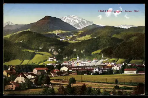 AK Hallein, Gesamtansicht gegen Hohen Göll
