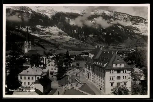 AK Hofgastein, Ortsansicht mit Hotel und Kirche