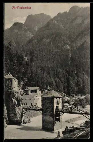 AK Alt-Finstermünz, Ortsansicht aus der Vogelschau