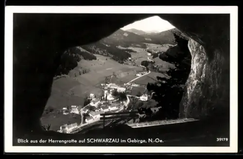 AK Schwarzau im Gebirge, Blick aus der Herrengrotte