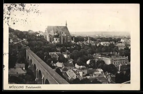 AK Mödling, Totalansicht mit Kirche
