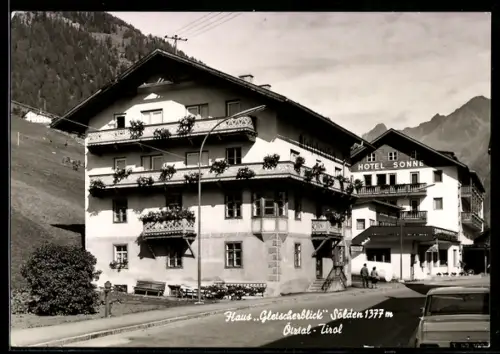 AK Sölden /Ötztal, Hotel Haus Gletscherblick und Hotel Sonne