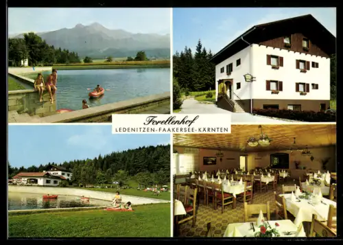 AK Ledenitzen /Fakersee, Hotel Forellenhof, Innenansicht, Schwimmbad