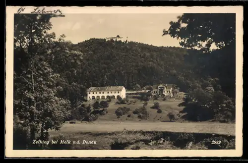 AK Zelking a. d. Donau, Erholungsheim Zelking der Bahngehilfen der ehemaligen Anglo-Bank und der Credit-Anstalt