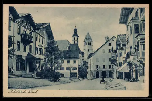 AK Kitzbühel, Strasse am Gasthof Kindl