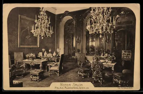 AK Wien, Palais Auersperg, Roter Salon
