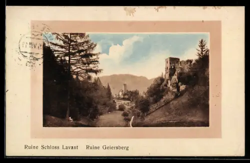 AK Geiersberg, Ruine Schloss Lavant und Ruine Geiersberg