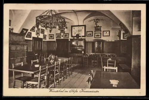 AK Kremsmünster, Stift Kremsmünster, Weinstüberl, Innenansicht