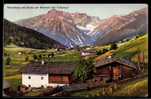 AK Obernberg am Brenner, Panorama mit Tribulaun