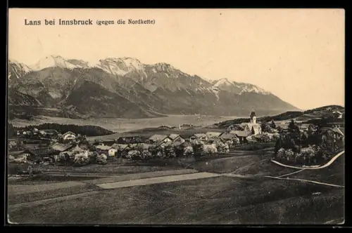 AK Lans bei Innsbruck, Teilansicht gegen die Nordkette