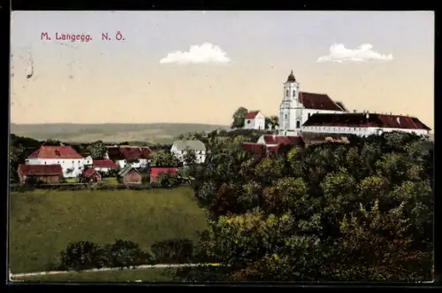 AK Maria Langegg /N. Ö., Ortspartie mit Kloster
