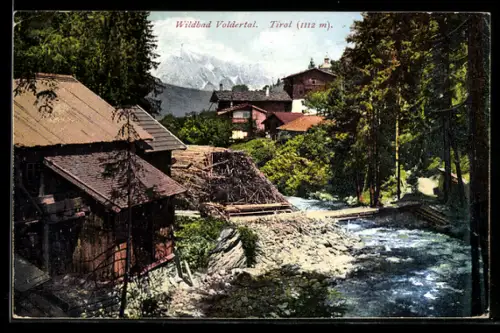 AK Volders, Wildbad Voldertal, Ortspartie mit Bach