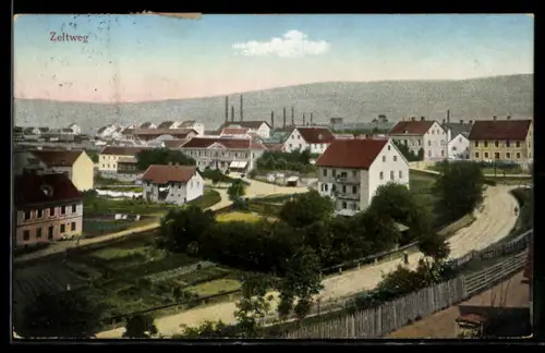 AK Zeltweg, Teilansicht mit Strassenpartie