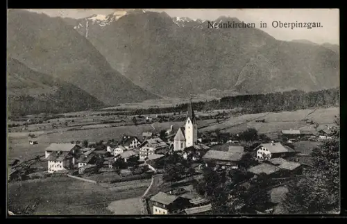 AK Neunkirchen i. Oberprinzgau, Ortsansicht mit Bergpanorama