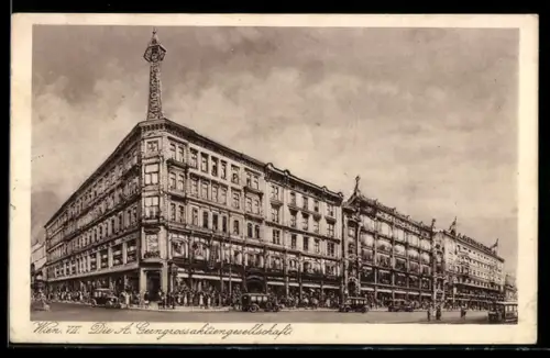 AK Wien, Die A. Gerngrossaktiengesellschaft, Strassenleben mit Autos und Strassenbahn