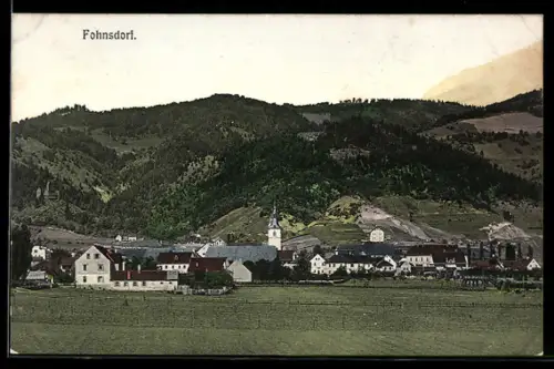 AK Fohnsdorf, Teilansicht mit Kirche
