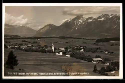 AK Tulfes, Teilansicht gegen Hocheder, Martinswand, Brandjoch und Seegrubenspitzen