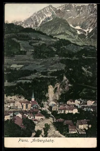 AK Pians /Arlbergbahn, Teilansicht mit Kirche