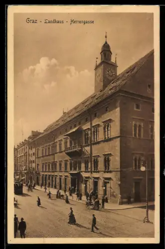 AK Graz, Landhaus mit Strasse Herrengasse