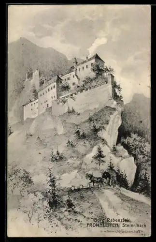 AK Frohnleiten /Steiermark, Blick auf die Burg Rabenstein