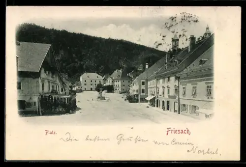 AK Friesach, Platz mit Brunnen