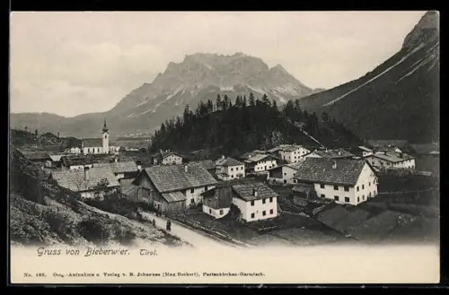 AK Bieberwier, Gesamtansicht mit Berg