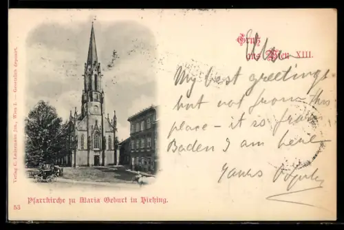 AK Wien, Hietzing, Pfarrkirche zu Maria Geburt