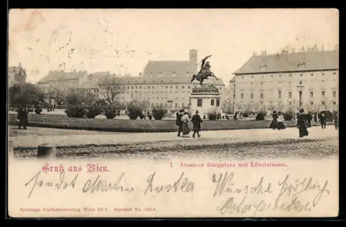 AK Wien, Äusserer Burgplatz mit Lövelstrasse