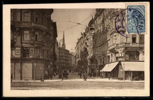 AK Wien, Rotenturmstrasse mit Geschäften