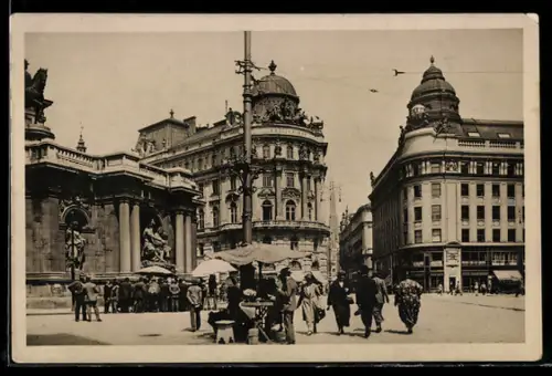 AK Wien, Albrechtsplatz mit Tegetthofstrasse