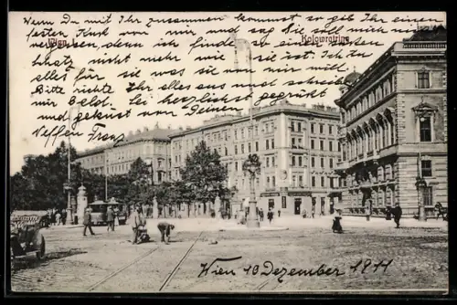 AK Wien, Kolowratring mit Strassenbahn