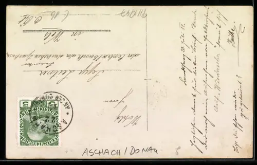 AK Aschach /Donau, Strassenumzug