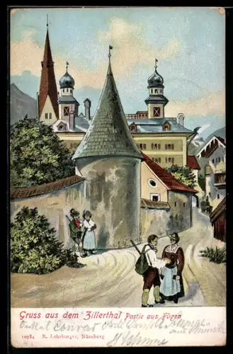 AK Fügen, Anwohner an der Stadtmauer