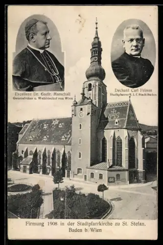AK Baden b. Wien, Firmung in der Stadtpfarrkirche zu St. Stefan, 1908
