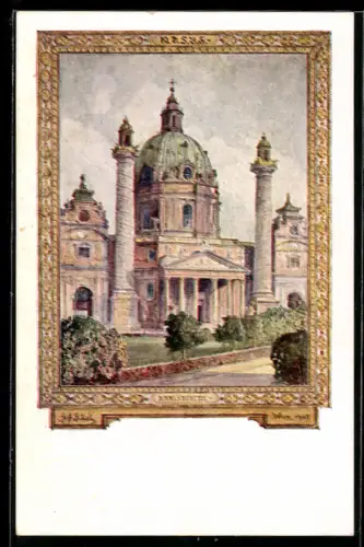 AK Wien, 10. Deutsches Sängerbundesfest 1928. Die Karlskirche
