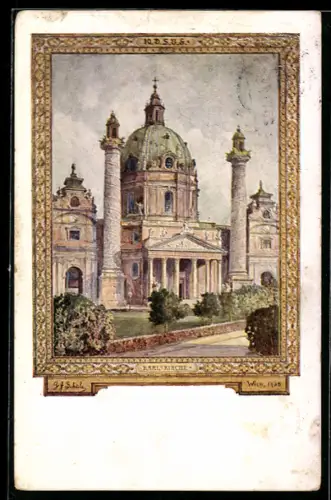 AK Wien, 10. Deutsches Sängerbundesfest 1928. Die Karlskirche