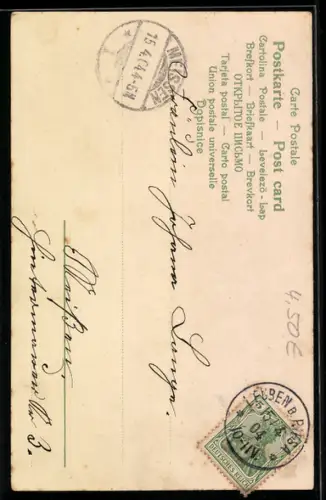 AK Rosen mit blauer Schleife