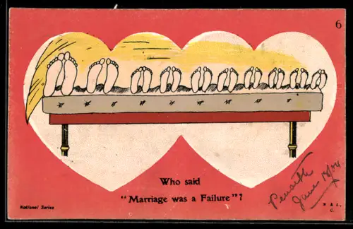 AK Füsse von Eltern und Kindern im Bett, Erotik