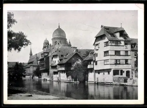 AK Nürnberg, Insel Schütt mit Synagoge