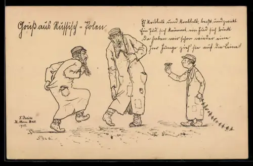 Künstler-AK Juden aus russisch-Polen